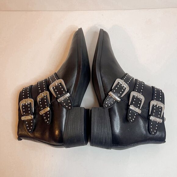 Aqua Blane Studded Leather Western Booties Size 7 - Picture 5 of 9